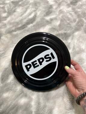 Vintage Pepsi Promotional Black and White Logo 9" Flying Disc Frisbee